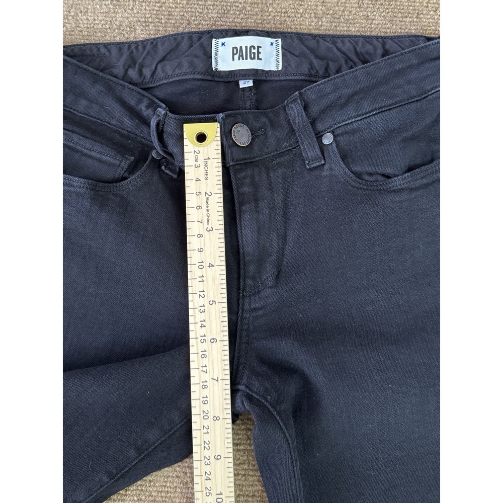 PAIGE Skyline Skinny Jeans Women's 27 Black Mid Rise Stretch Made in USA - Picture 11 of 15